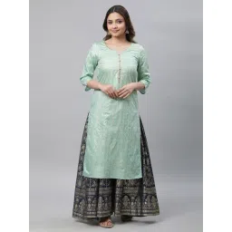 Aurelia Green Printed Straight Kurta-picture-24