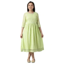 Aurelia Kids Green Embroidered Dress-picture-20