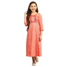 Aurelia Kids Peach Embroidered Dress-picture-10