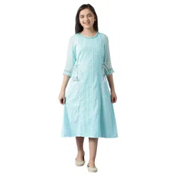 Aurelia Kids Sky Blue Embroidered Dress-picture-37