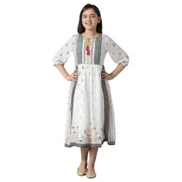 Aurelia Kids White Printed Dress-picture-33