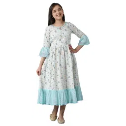 Aurelia Kids White Printed Dress-picture-34