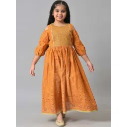 Aurelia Kids Yellow Cotton Embroidered Dress-picture-26