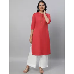 AURELIA Mandarin Collar Thread Work Straight Kurta-picture-23