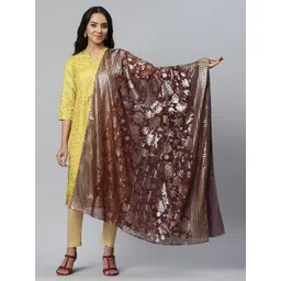 AURELIA Maroon & Gold-Toned Printed Dupatta-image-28