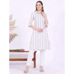 Aurelia Multi Cotton Blend Striped Kurta-picture-37