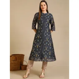 Aurelia Navy Regular Fit Printed Kurtas-picture-46