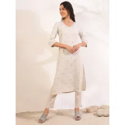 Aurelia Nude Embroidered Kurta-picture-21
