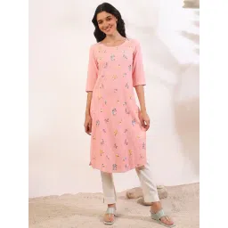 Aurelia Pink Pure Cotton Embroidered Kurta-picture-21