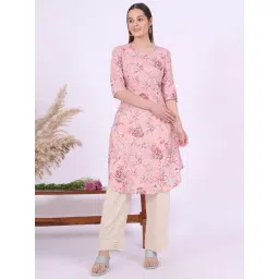 Aurelia Pink Pure Cotton Floral Kurta-picture-10
