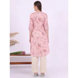 Aurelia Pink Pure Cotton Floral Kurta image 2