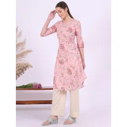 Aurelia Pink Pure Cotton Floral Kurta image 3