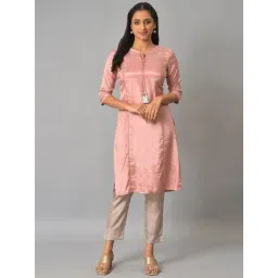 Aurelia Pink Regular Fit Solid Kurta-picture-21