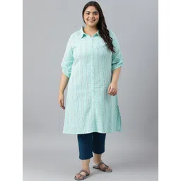 AURELIA Plus Size Striped Kurta-picture-19