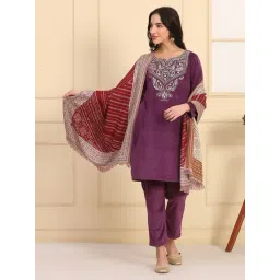 Aurelia Red Blended Embroidered Shawl-picture-16