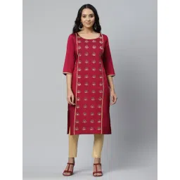Aurelia Red Embroidered Straight Kurta-picture-40