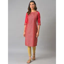 Aurelia Red Printed Straight Kurta-picture-24