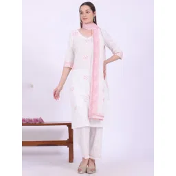 Aurelia White Pure Cotton Embroidered Kurta-picture-17