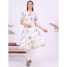 Aurelia White Pure Cotton Floral Kurta-picture-20