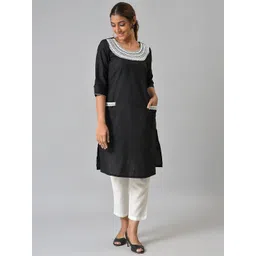 AURELIA Women Black Kurta with Trousers-picture-30