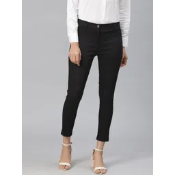Aurelia Women Black Solid Cropped Jeggings-picture-19