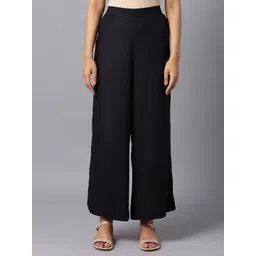 AURELIA Women Black Solid Ethnic Palazzos-picture-14