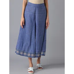 AURELIA Women Blue Ethnic Motifs Printed Flared Culottes-picture-36