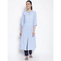AURELIA Women Blue Ethnic Motifs Printed Kurta-picture-37