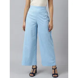 AURELIA Women Blue Printed Ethnic Palazzos image 1