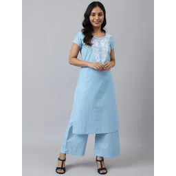 AURELIA Women Blue Printed Ethnic Palazzos image 5