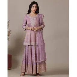 aurelia Women Embroidered Flared Kurta Suit Set-picture-41