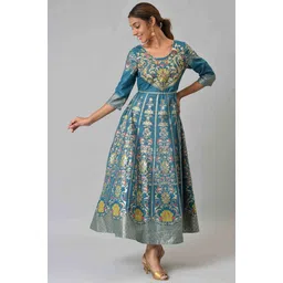 aurelia Women Gown Blue Ankle Length Dress-picture-14