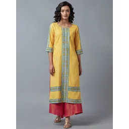 AURELIA Women Green & Yellow Floral Printed Kurta-picture-21