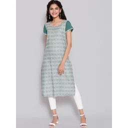 AURELIA Women Green Ethnic Motifs Printed Kurta-picture-35