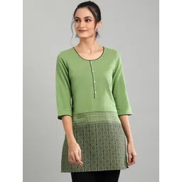 AURELIA Women Green Geometric Printed Kurta-picture-33