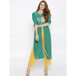 AURELIA Women Green Printed Ethnic Jacket-picture-24