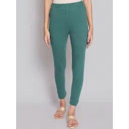 AURELIA Women Green Solid Ankle-Length Leggings-picture-37