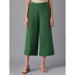 AURELIA Women Green Solid Culottes Trousers-picture-30