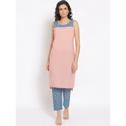 AURELIA Women Peach-Coloured Kurta with Trousers-picture-15