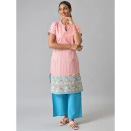 AURELIA Women Pink Ethnic Motifs Printed Kurta with Palazzos-picture-36