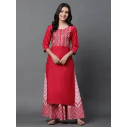 Aurelia Women Pink Festive Solid Rayon Kurta-picture-42