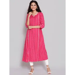 AURELIA Women Pink Printed Anarkali Kurta-picture-22