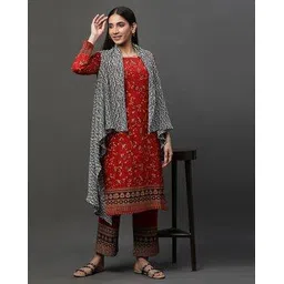 aurelia Women Printed Asymmetrical Winter Jacket-picture-23