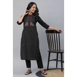 aurelia Women Printed Cotton Blend Straight Kurta-picture-14