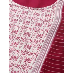 AURELIA Women Red & Off-White Ethnic Patterned Straight Kurta image 5