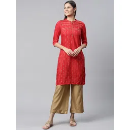 AURELIA Women Red Ethnic Motifs Printed Sequinned Kurta with Palazzos-picture-39