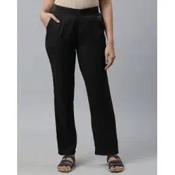 aurelia Women Straight Fit Palazzos with Insert Pockets-picture-21