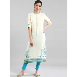 AURELIA Women White Floral Printed Kurta-picture-22