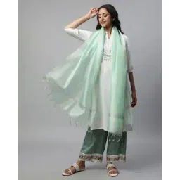 aurelia Women Yarn-Dyed Dupatta with Tassels-picture-15