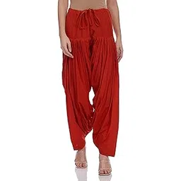 aurelia Women's Tailored Fit Cotton Patiala Pants (CRK60025-00350_RED_FS_Red_Free Size)-picture-12